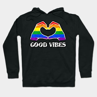 Good Vibes  Hands Heart Gay Pride Parade Hoodie